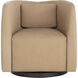 Emilie Nubuck Tan Leather Swivel Lounge Chair